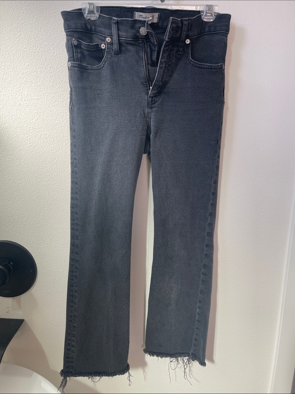 Madewell Faded Black Jeans with Raw Hem
